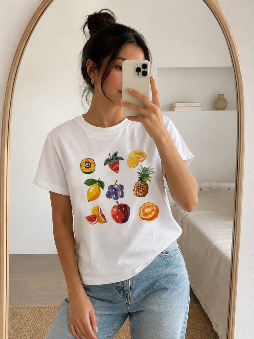 Fruit Baby Tee | Y2K Scrapbook Collage Graphic | Coquette Aesthetic Women's Top